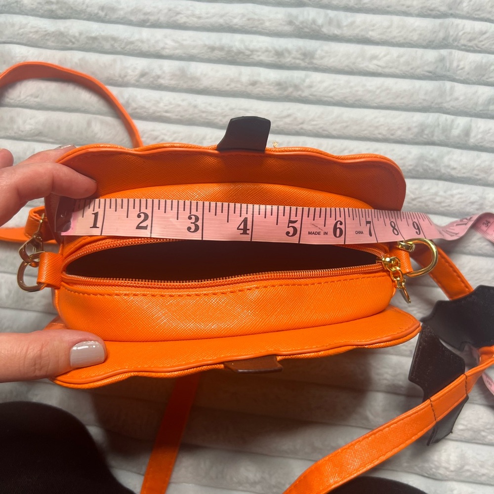Orange Pumpkin Jack o lantern Crossbody Bag - Picture 8 of 9